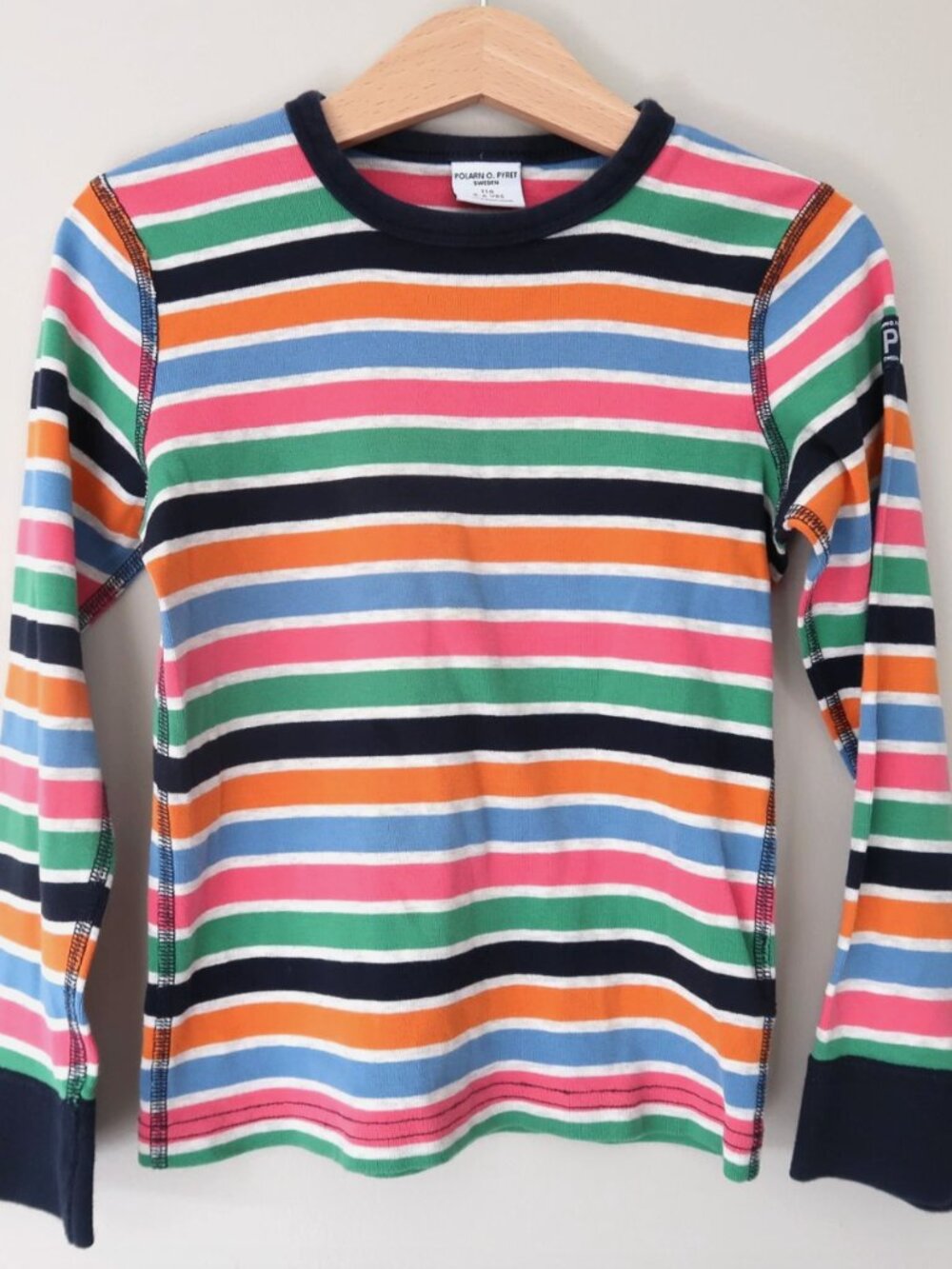 Polarn O. Pyret Boys Striped Long Sleeve Top 5-6 Years Sz 116 EUC Classic